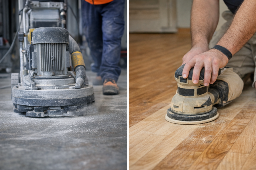Concrete floor grinding machine in use Perth WA