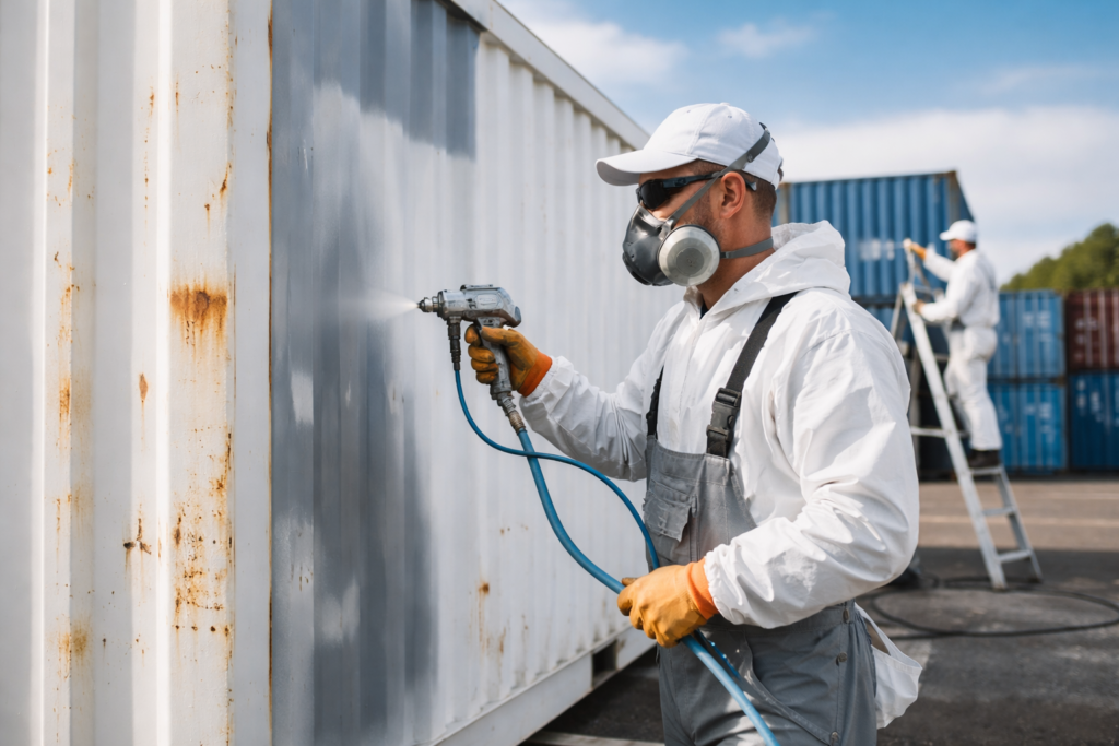 shipping container painting project in Perth WA