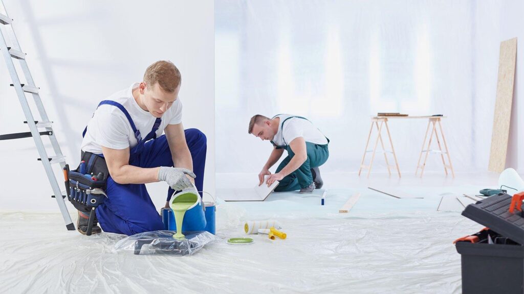 professional Perth painting crew preparing commercial property