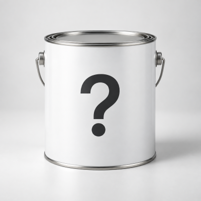 Paint can representing different commercial paint systems and finishes