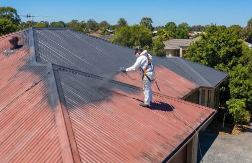 Metal and Colorbond roof painting on a Perth property
