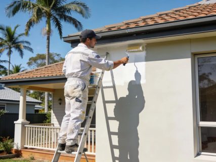 Professional residential painter painting a home in Kewdale