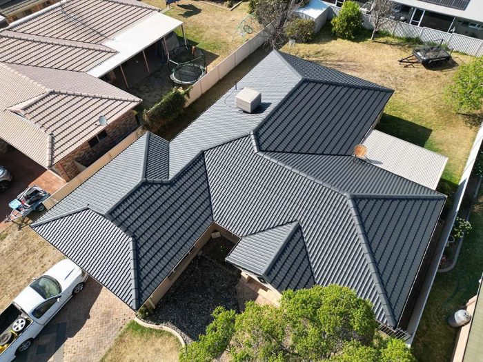 Freshly painted residential roof in Perth